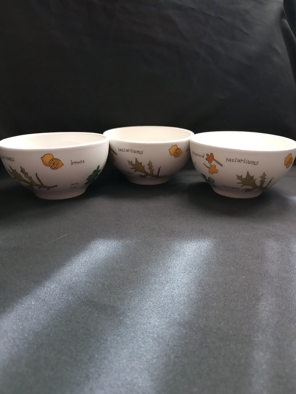 Signature Housewares By Ursula Dodge Salad Days Pattern Salad/Cereal Bowls-3